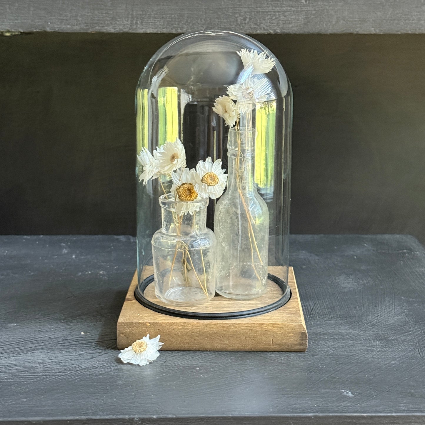 Glass Display Cloche with Bottles