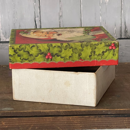 Vintage Christmas Card Box -Santa