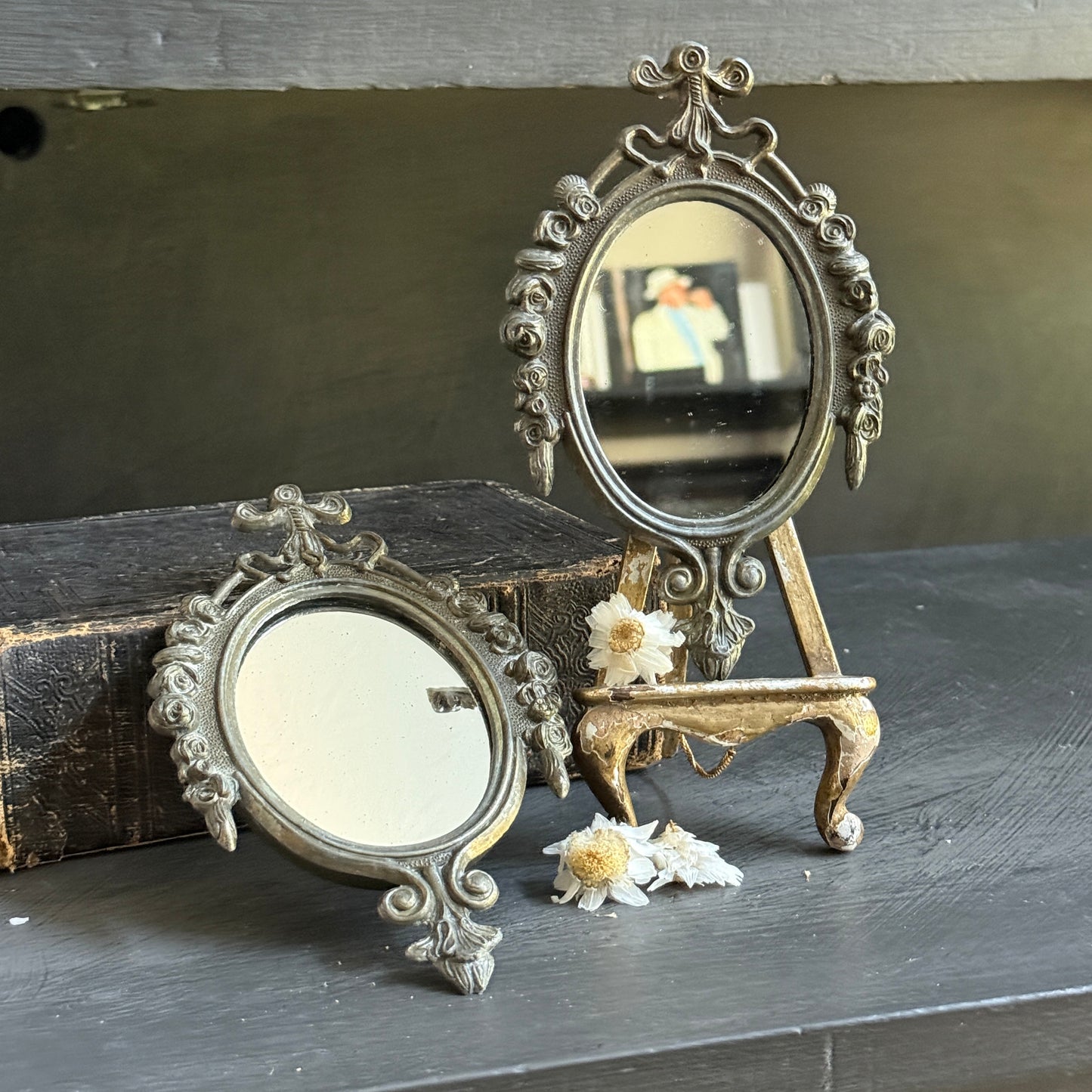 Vintage Small Oval Mirrors