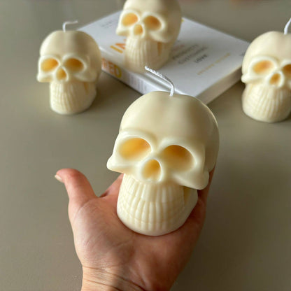 White Skull Candle