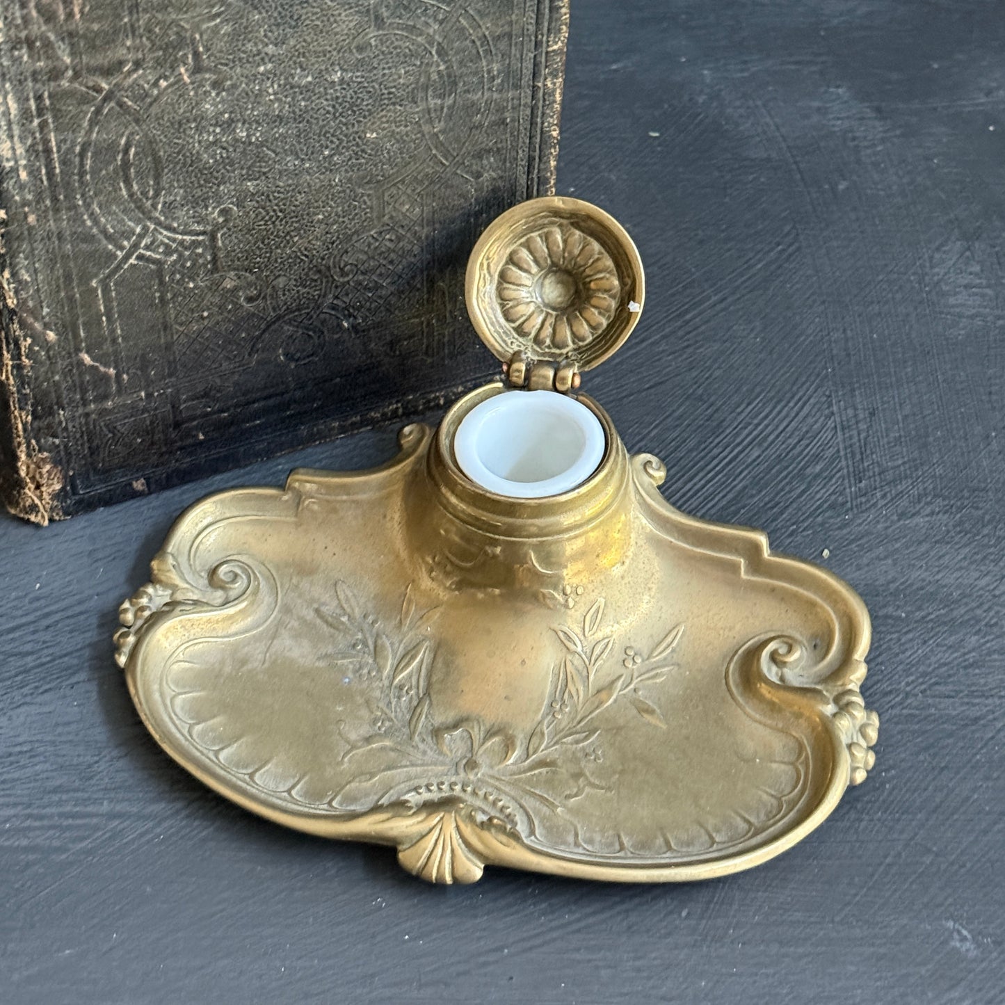 Brass Inkwell Stand