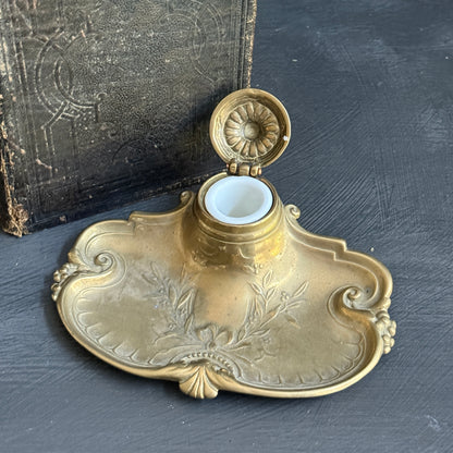 Brass Inkwell Stand