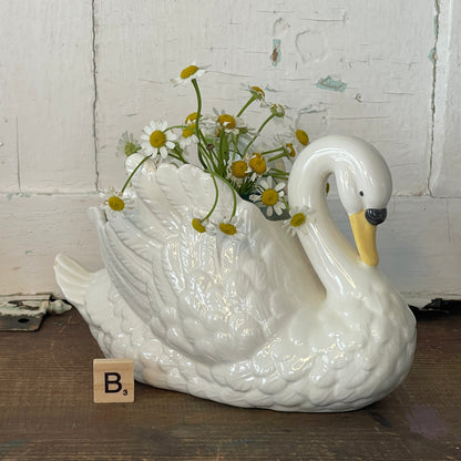 Vintage Ceramic Swan Planter