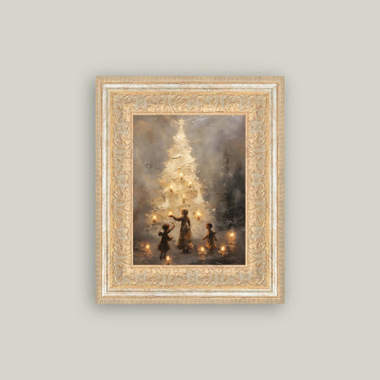 Glowing White Christmas Tree Art