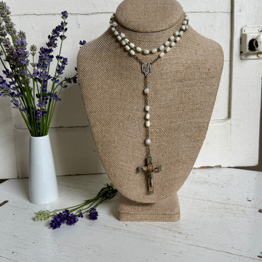 French White Pearl Rosary