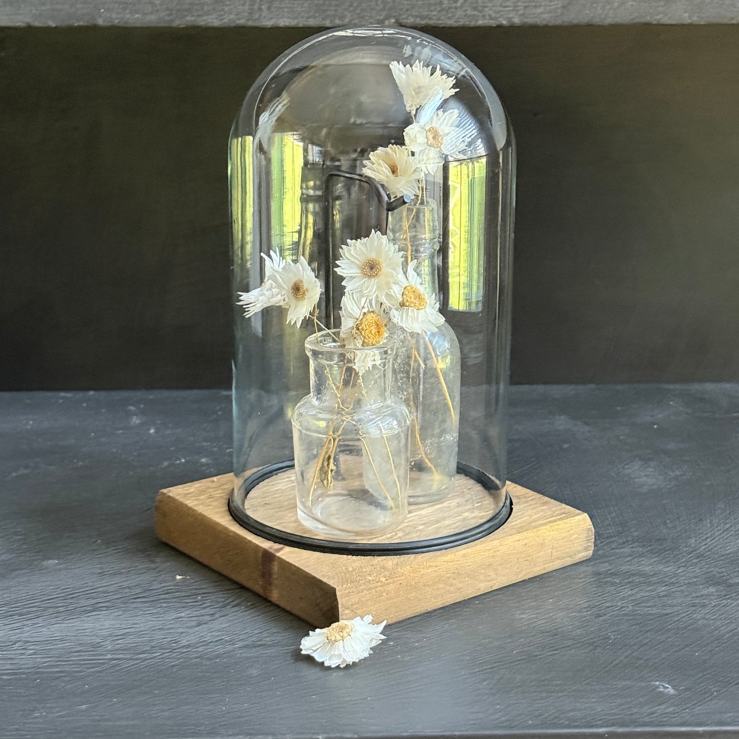 Glass Display Cloche with Bottles