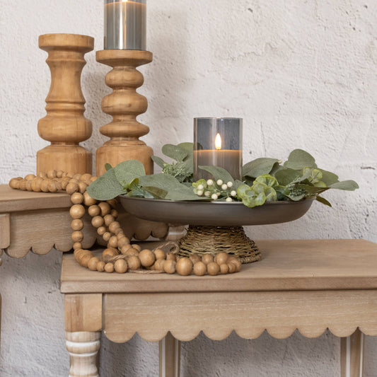 Metal and Grass Pedestal Stand