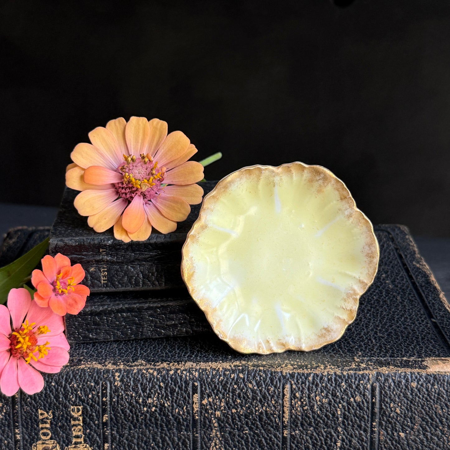 Limoges Yellow & Gold Butter Pat