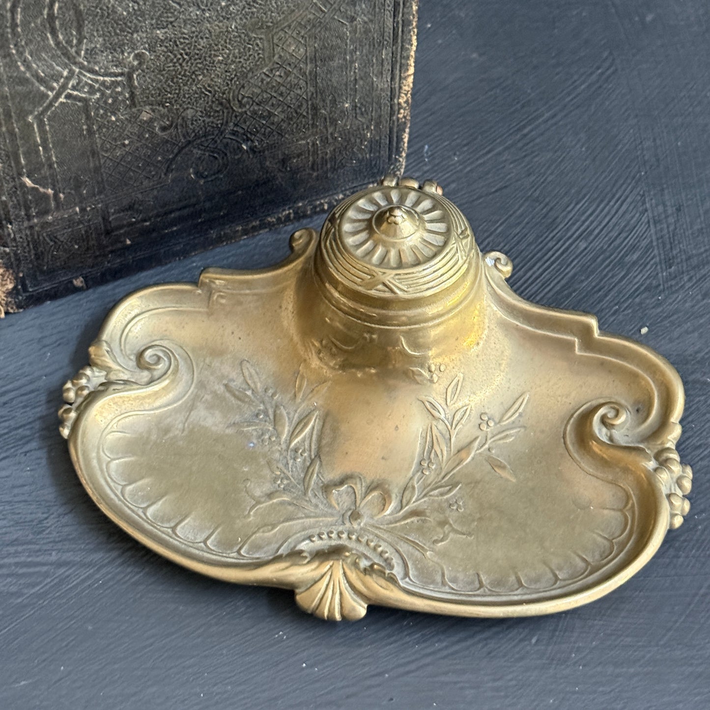 Brass Inkwell Stand