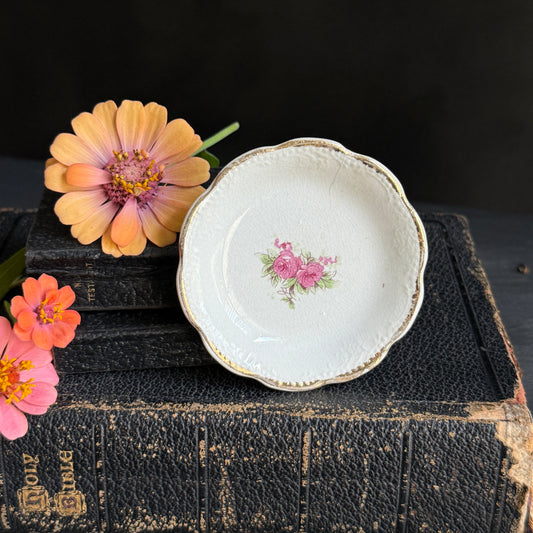 Crazed Floral Butter Pat