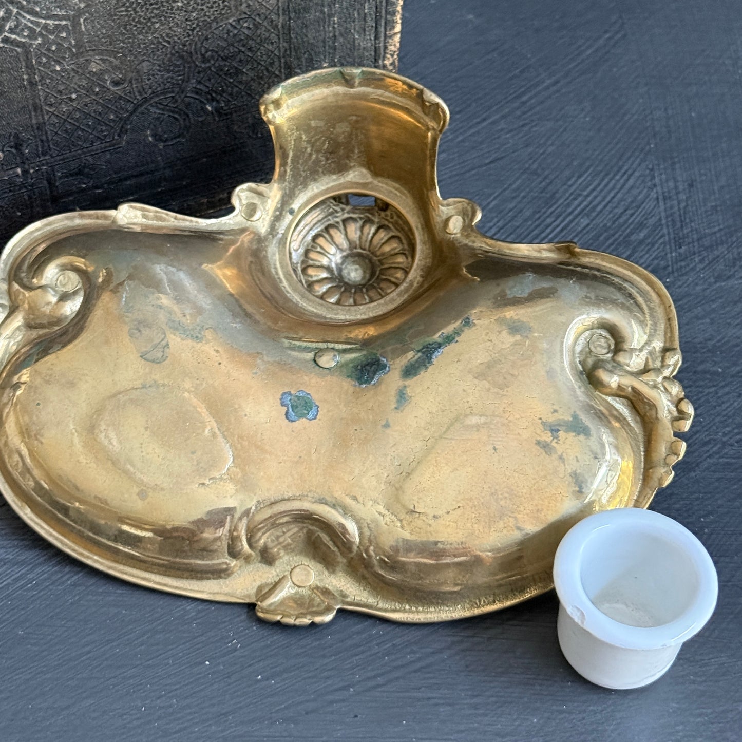 Brass Inkwell Stand
