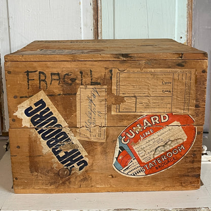 Vintage Cunard Shipping Crate