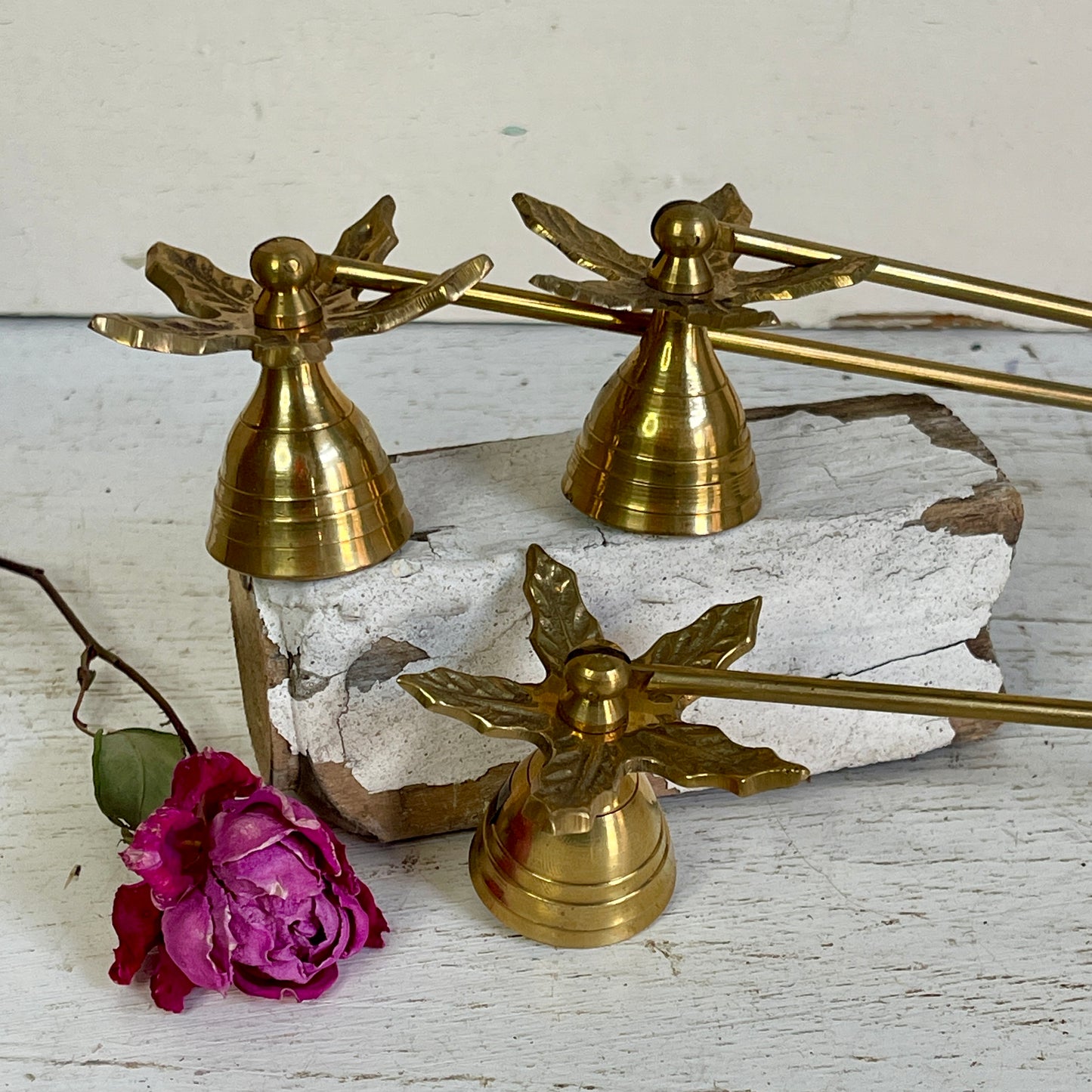 Brass Candle Snuffer - Leaf