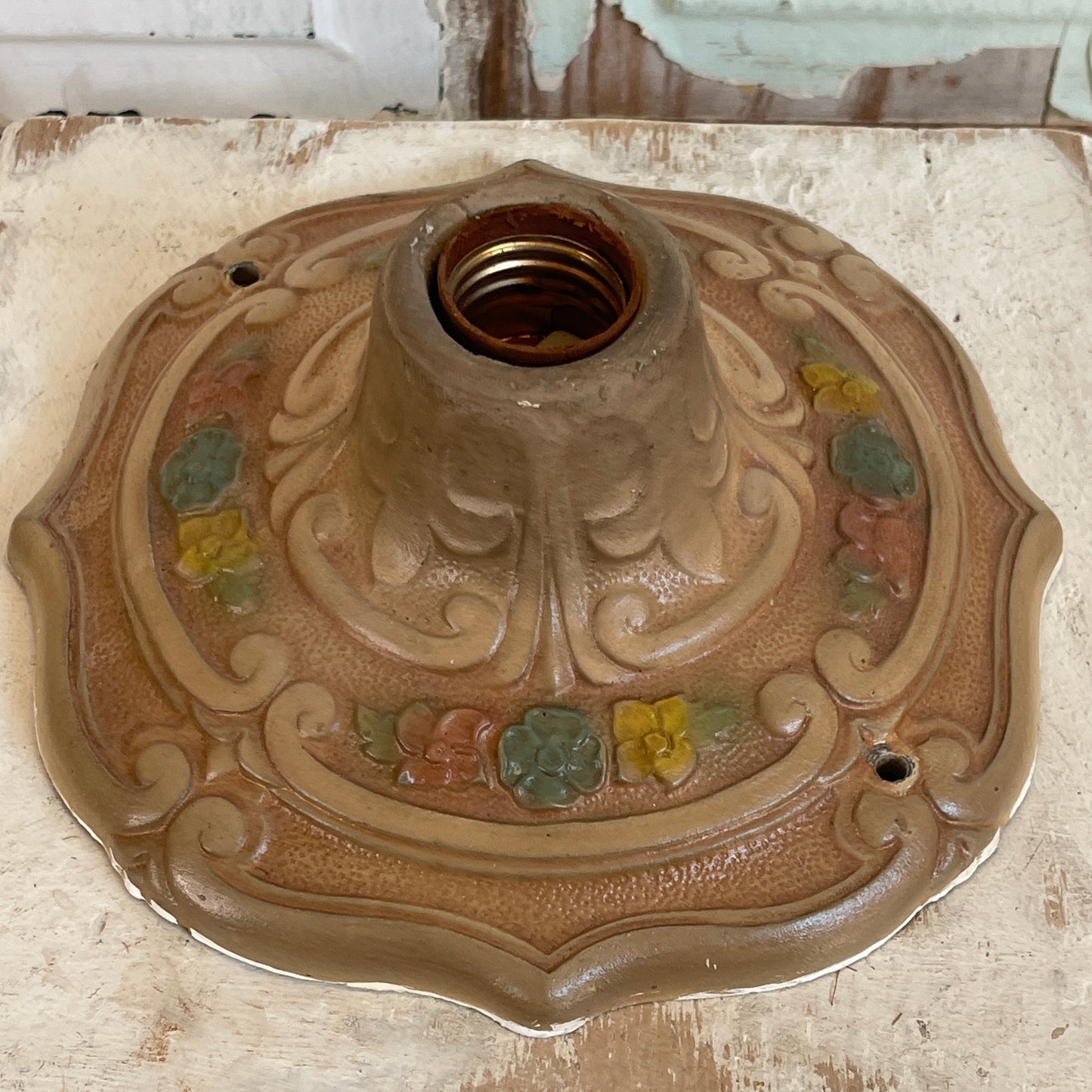 Vintage Cast Aluminum Light Fixture