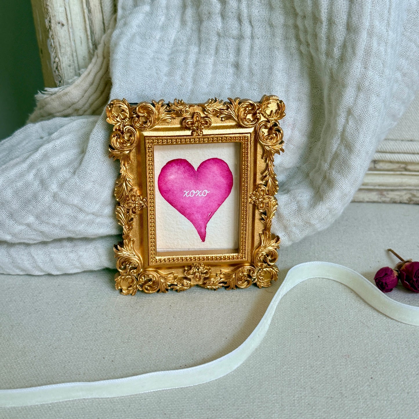 Conversation Heart Mini Watercolor-XOXO