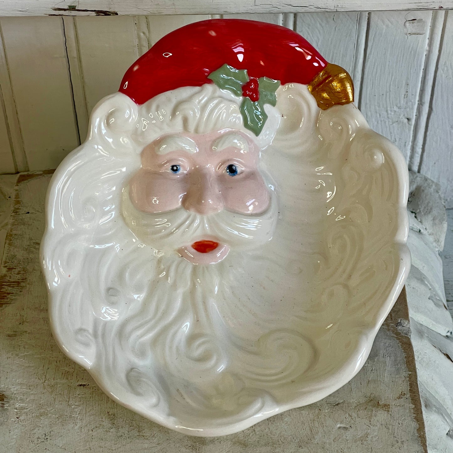 Vintage Ceramic Santa Dish