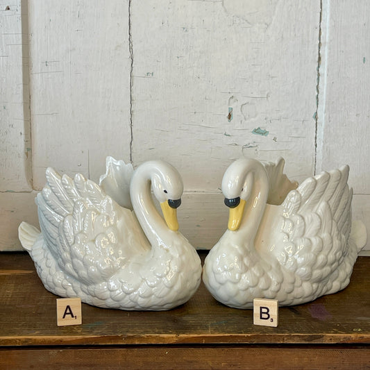 Vintage Ceramic Swan Planter