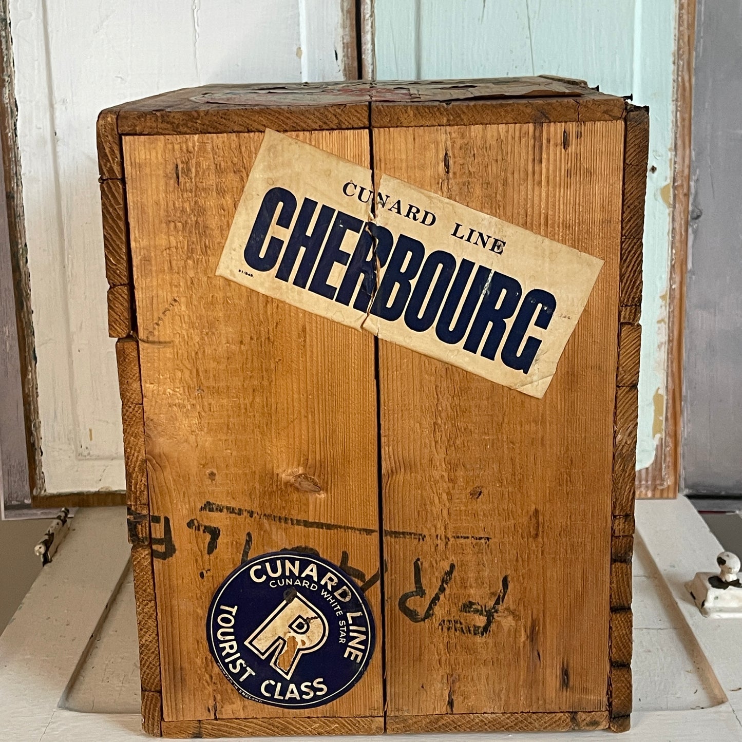 Vintage Cunard Shipping Crate