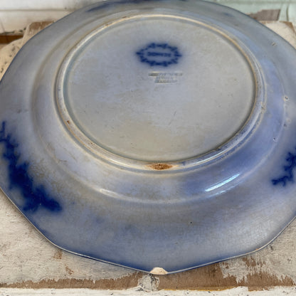 Antique Ironstone Flow Blue Plate