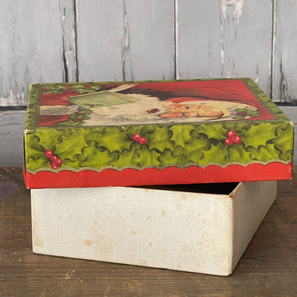 Vintage Christmas Card Box -Santa