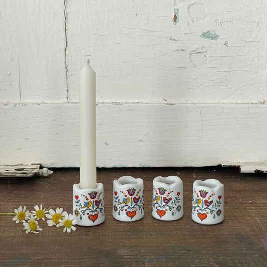 Folk Art Candle Mini Holders