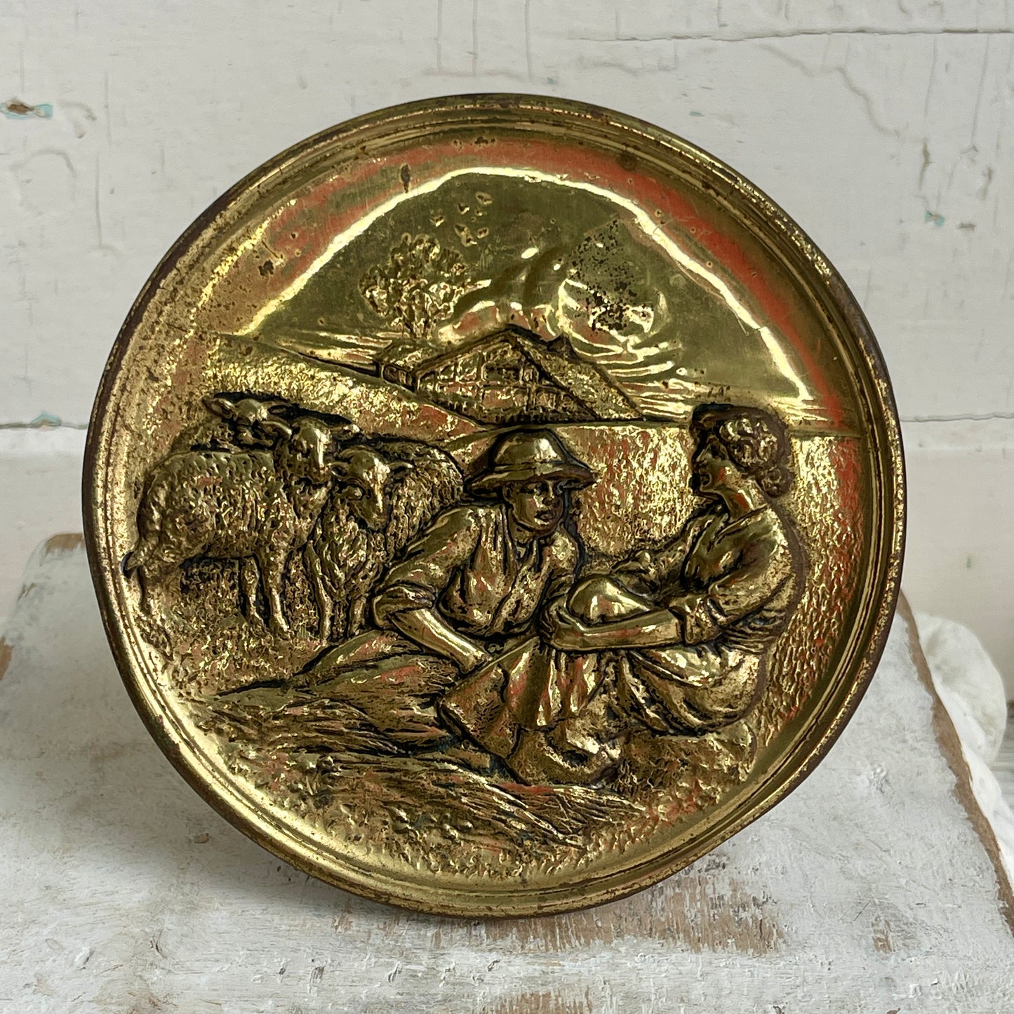 Vintage Brass English Wall Plate