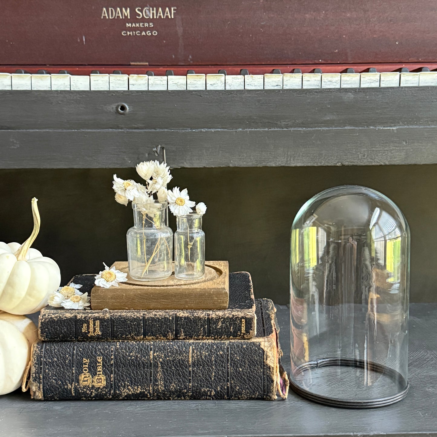 Glass Display Cloche with Bottles