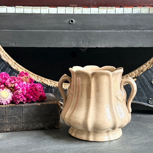 Tan Ironstone Sugar Jar