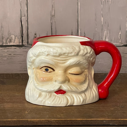 Vintage Santa Mug - Rhinestone Eye