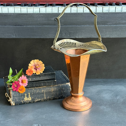 Copper Bridal Basket Vase