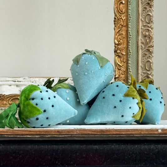Velvet Strawberries - Light Blue