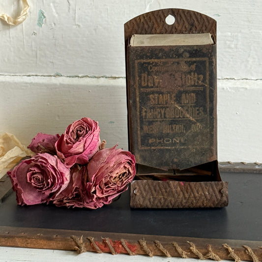 Antique Tin Matchbox Holder