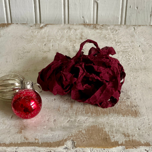 Crinkle Ribbon - Burgundy