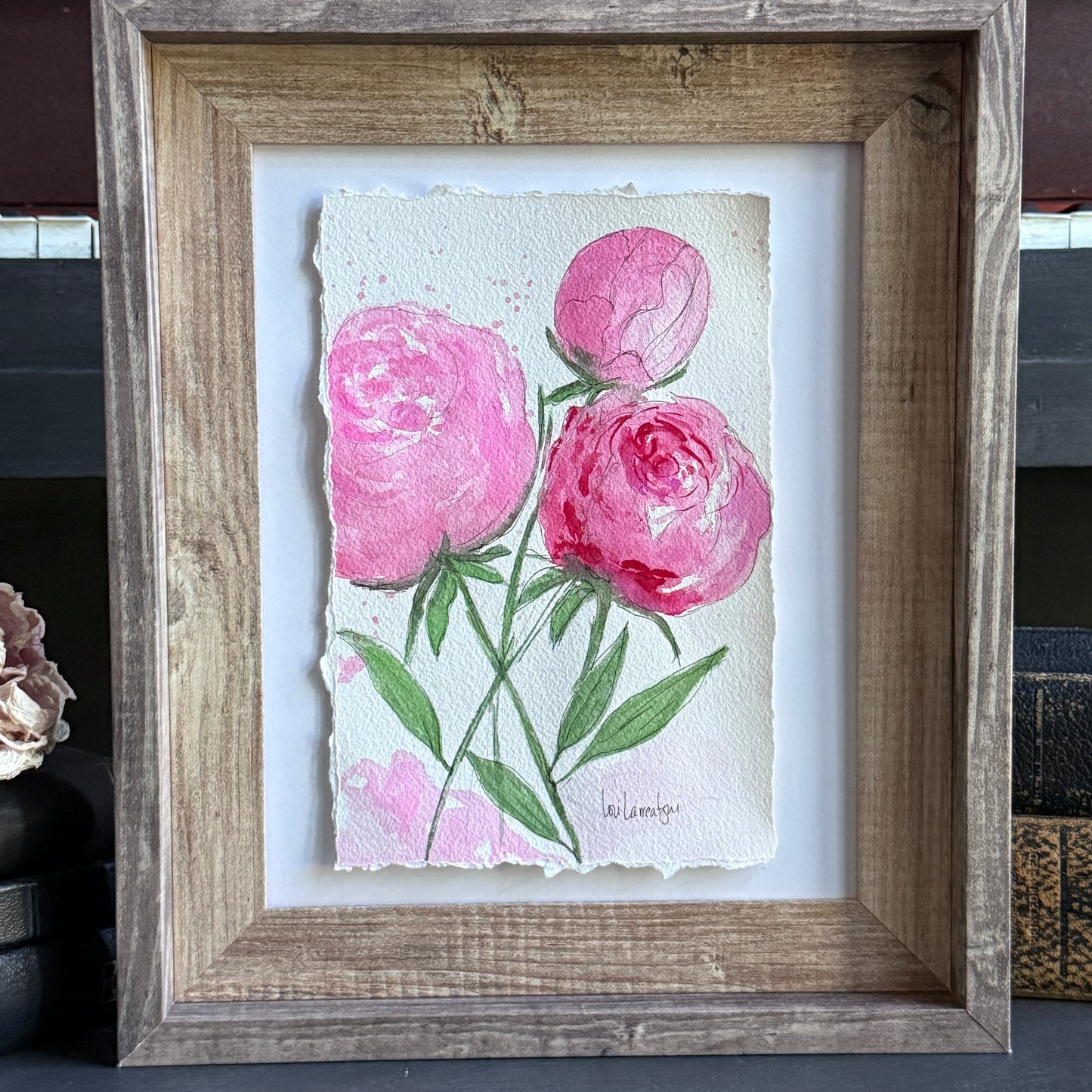 Blushing Peonies III – Original Watercolor Painting