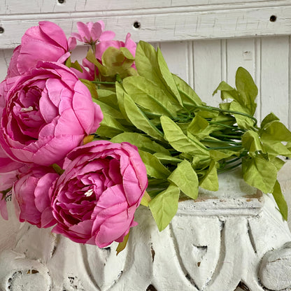 Faux Peony Bouquet - Orchid Pink