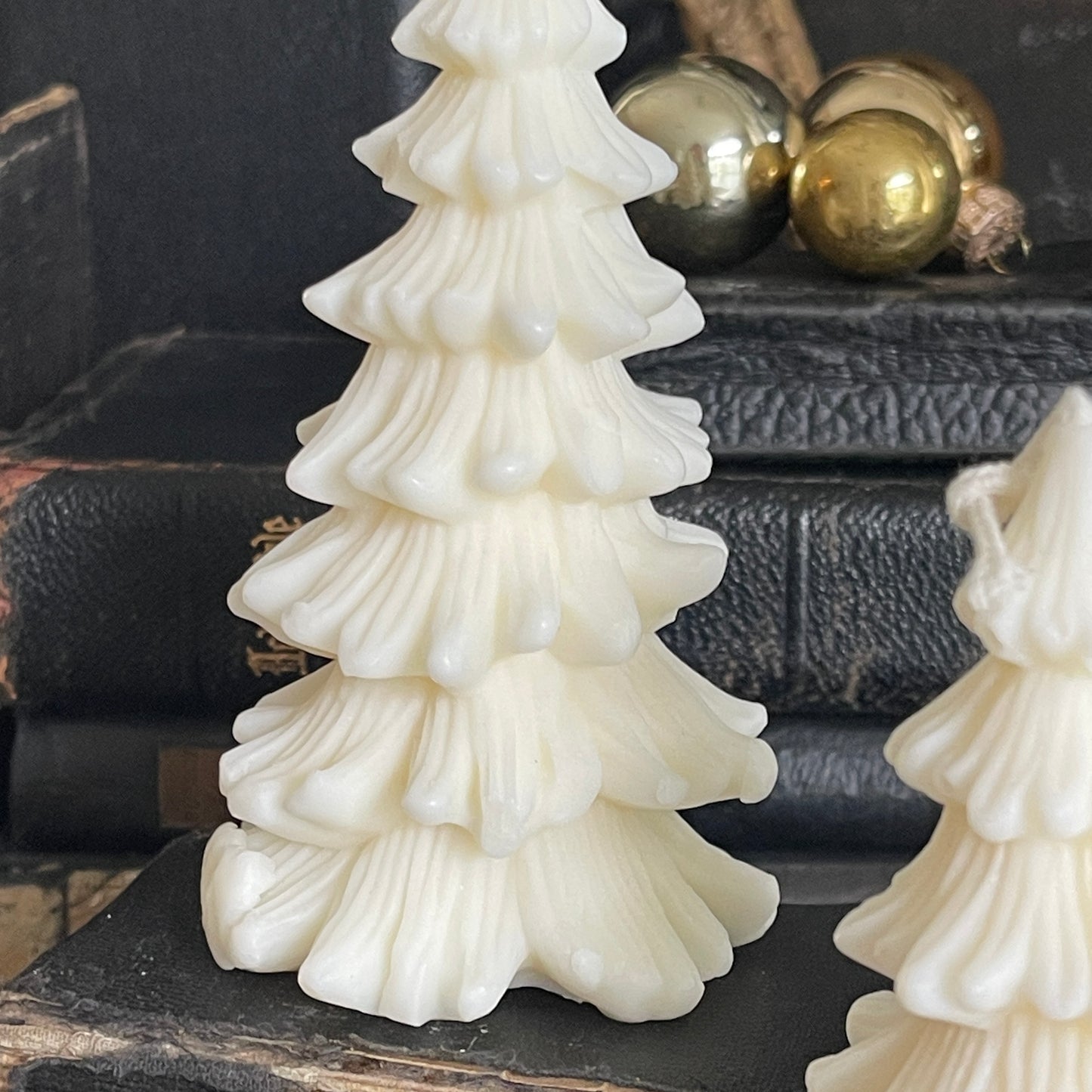 Christmas Pine Tree Candles Set - Ivory