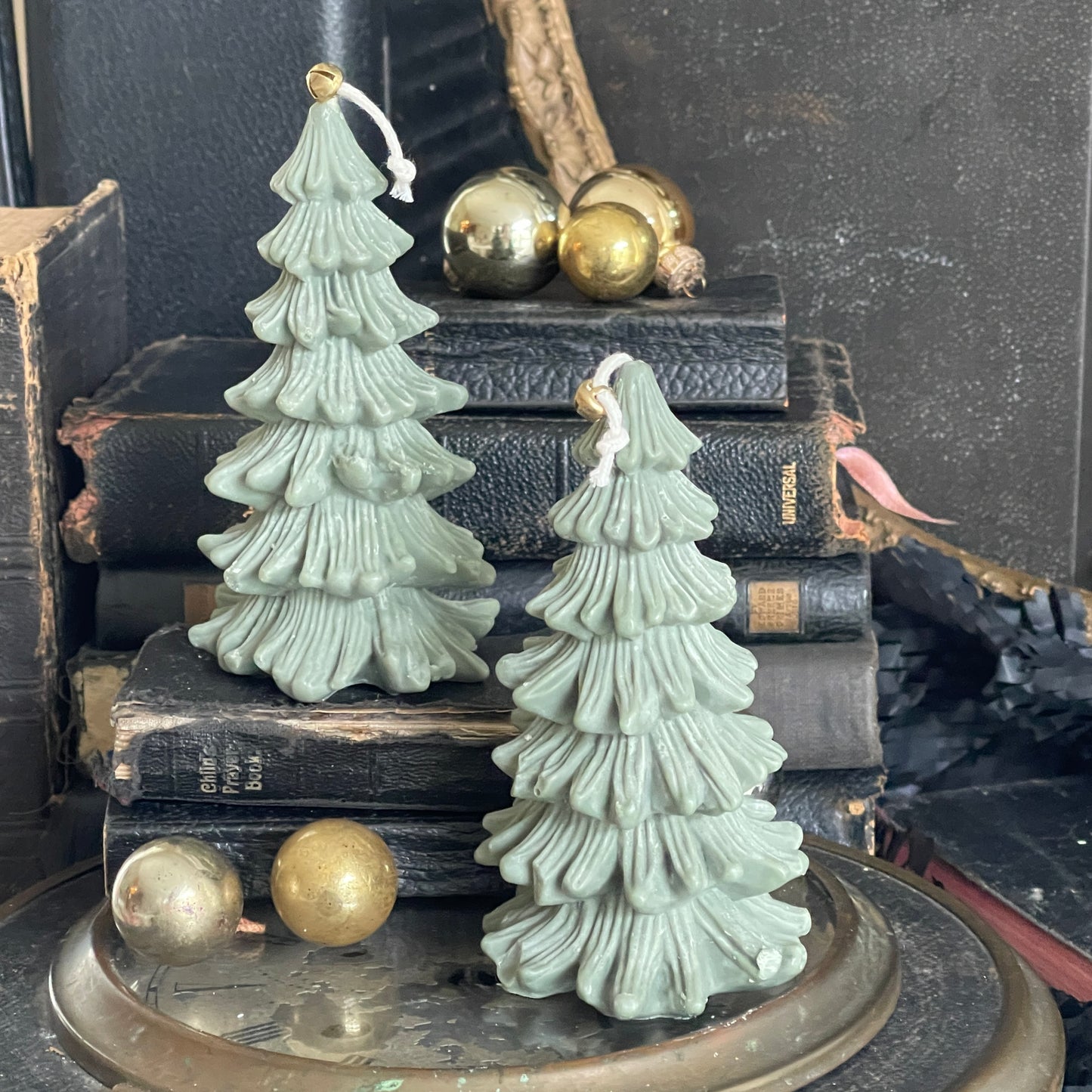 Christmas Pine Tree Candle Set - Green