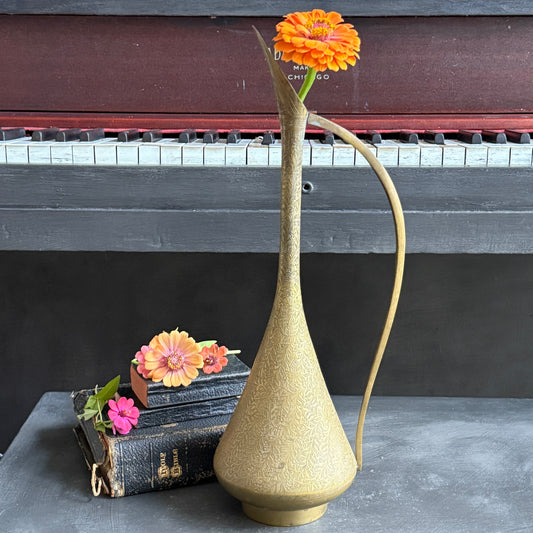 Tall Vintage Brass Vase