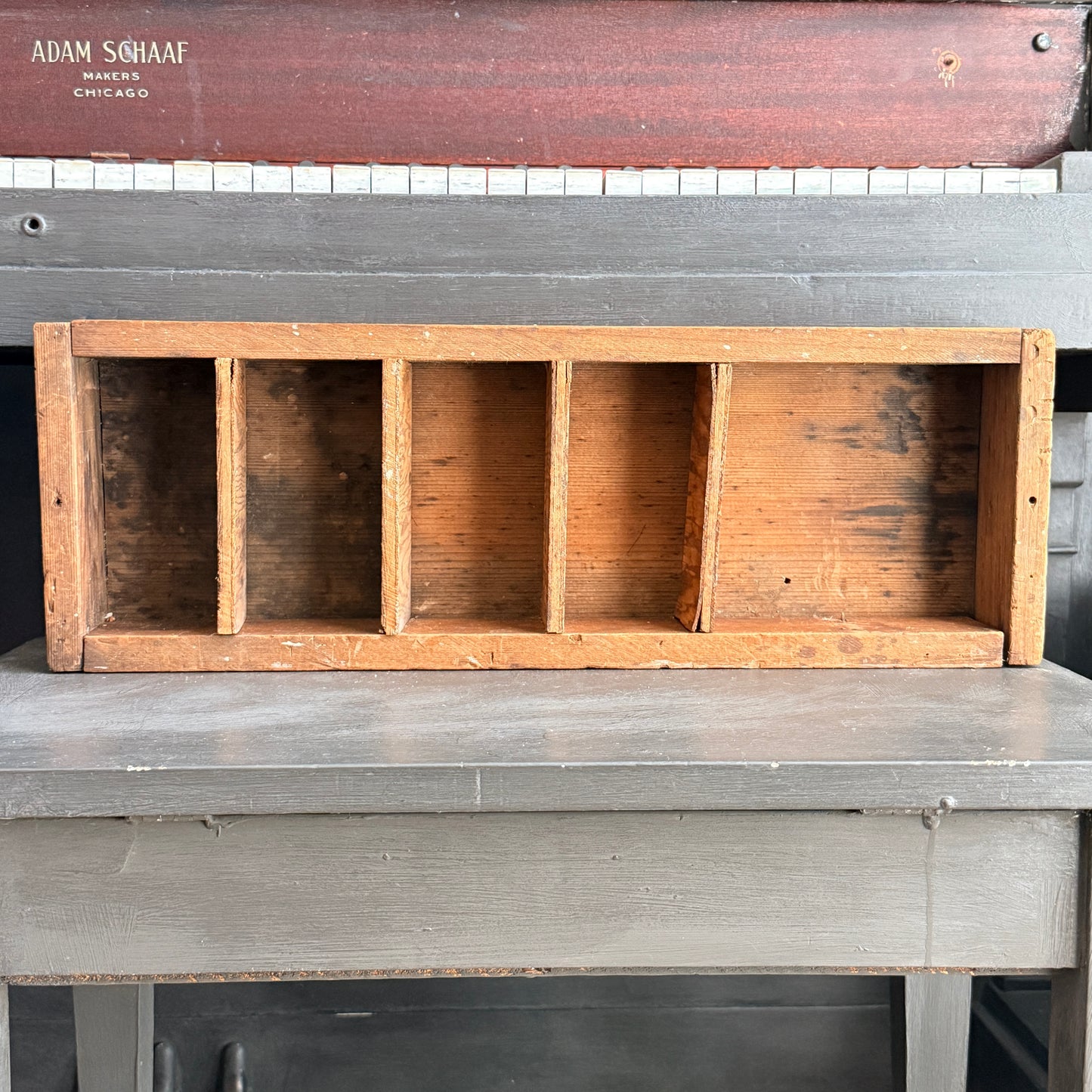Vintage Wood Divided Box