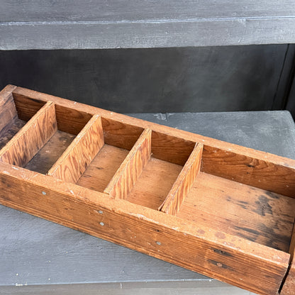 Vintage Wood Divided Box