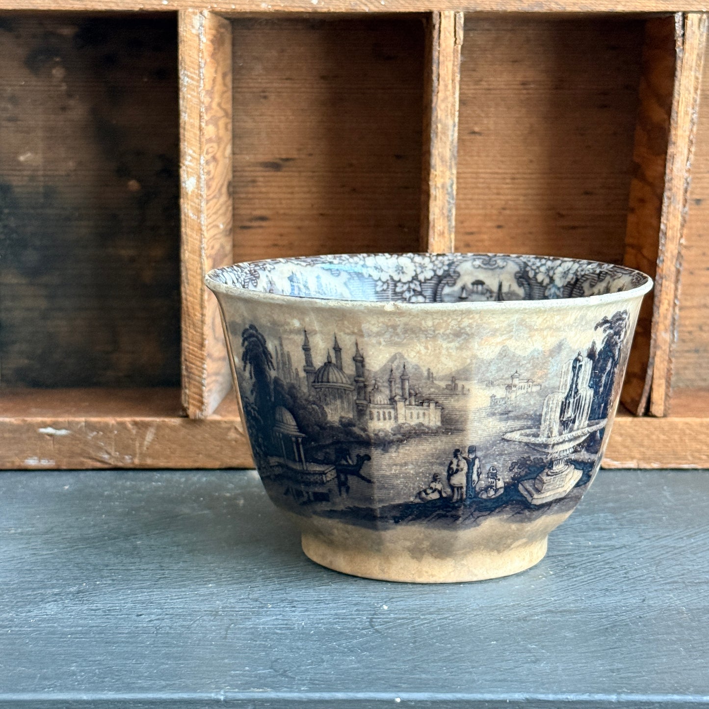 Rare Antique Victorian Flow Black "Medina" Waste Bowl -  c. 1845 Jacob Furnival