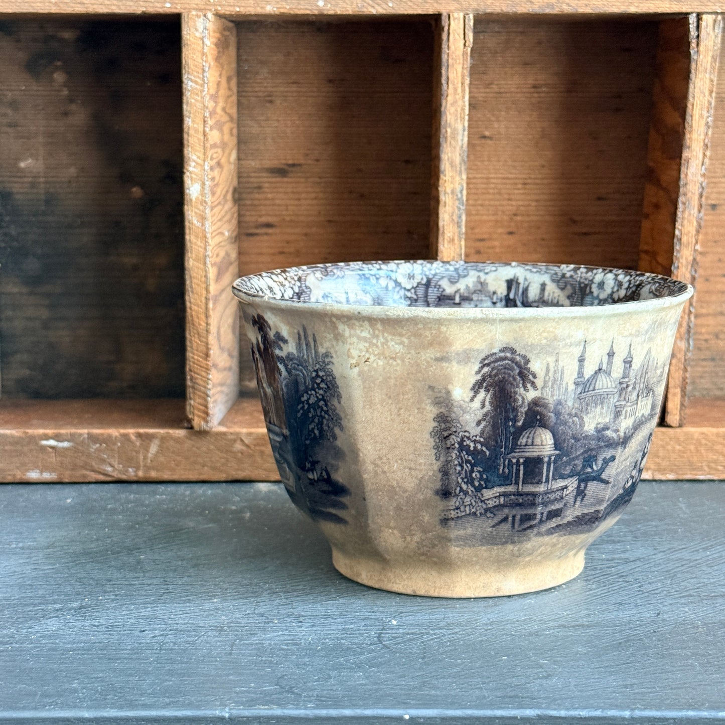 Rare Antique Victorian Flow Black "Medina" Waste Bowl -  c. 1845 Jacob Furnival