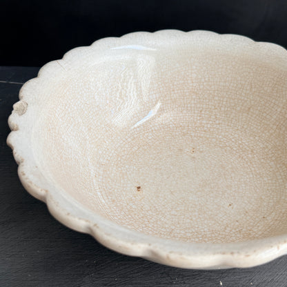 Antique Ironstone Scalloped Bowl