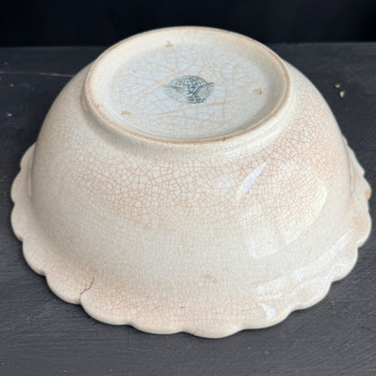 Antique Ironstone Scalloped Bowl