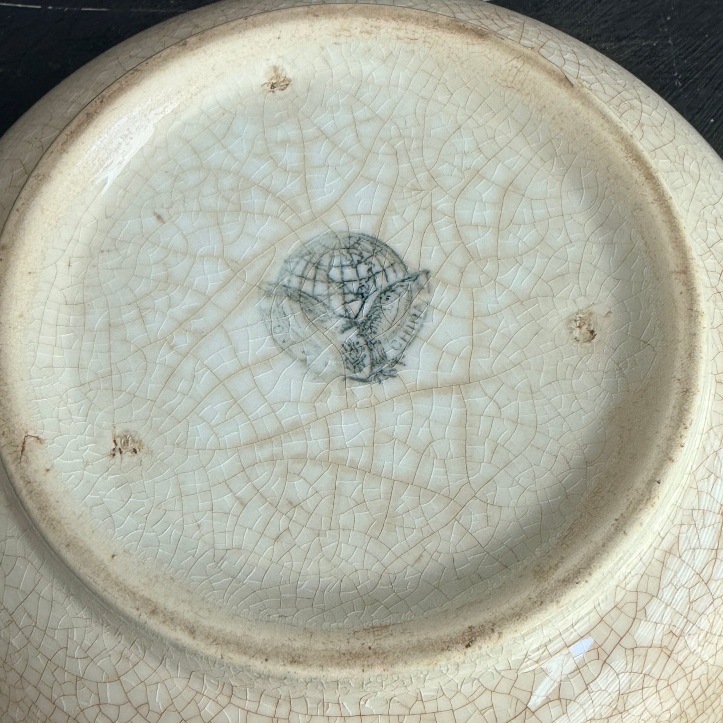 Antique Ironstone Scalloped Bowl