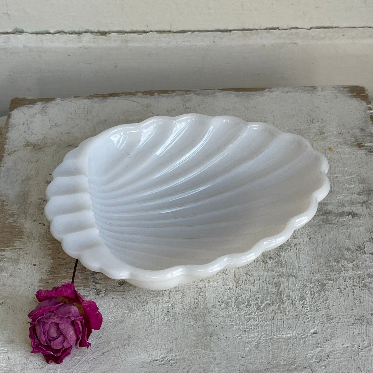 Vintage Milk Glass Soap Dish