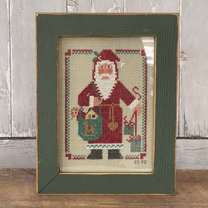 Framed Santa Cross Stitch Art