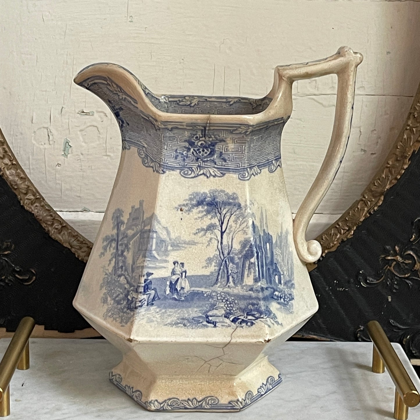 Ironstone Transferware Pitcher