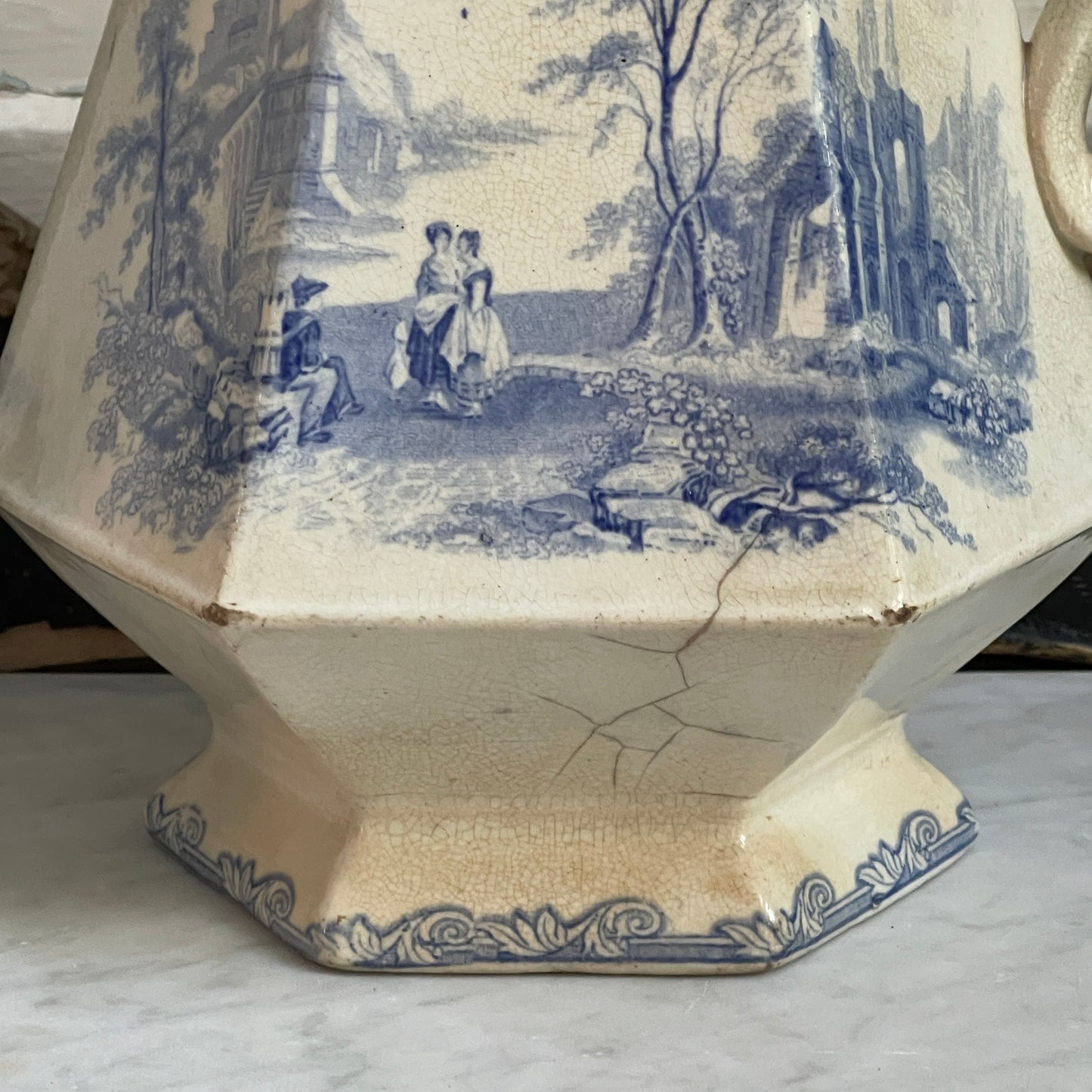 Ironstone Transferware Pitcher