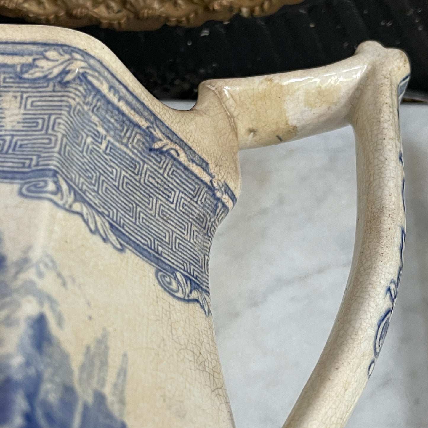 Ironstone Transferware Pitcher